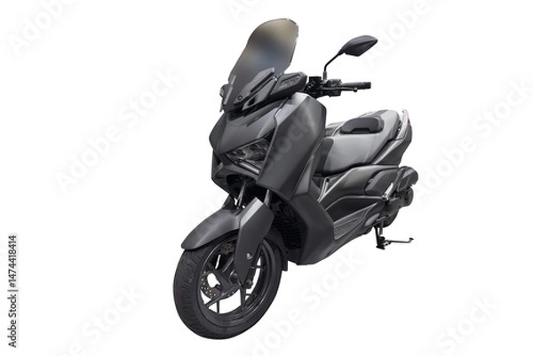Obraz modern black moto scooter isolated on white background