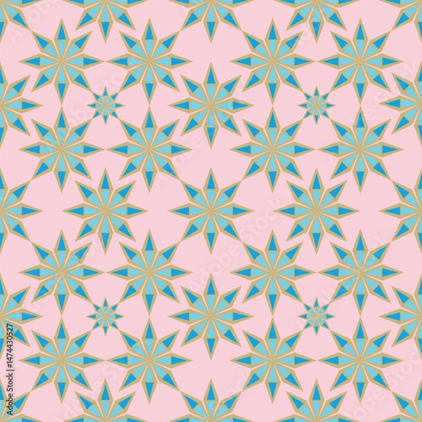 Fototapeta Geometric flower pattern for background, for fabric, seamless pattern.