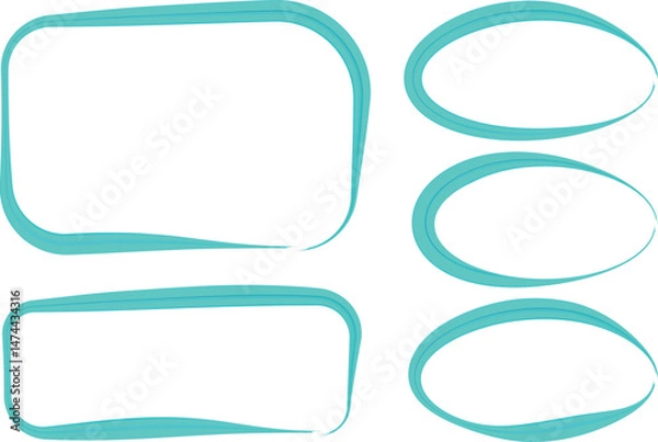 Fototapeta turquoise color curved shapes irregular frames collection