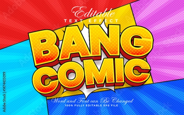 Fototapeta Bang Comic editable text effect in comic style