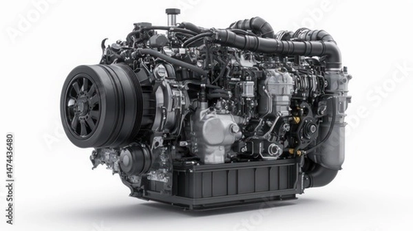 Fototapeta Powerful marine engine