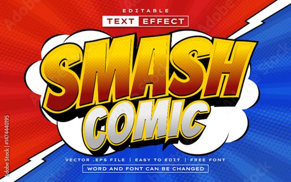 Fototapeta Smash Comic 3D editable comic text effect style