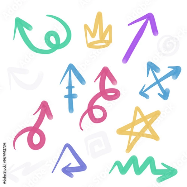 Fototapeta colorful arrows set