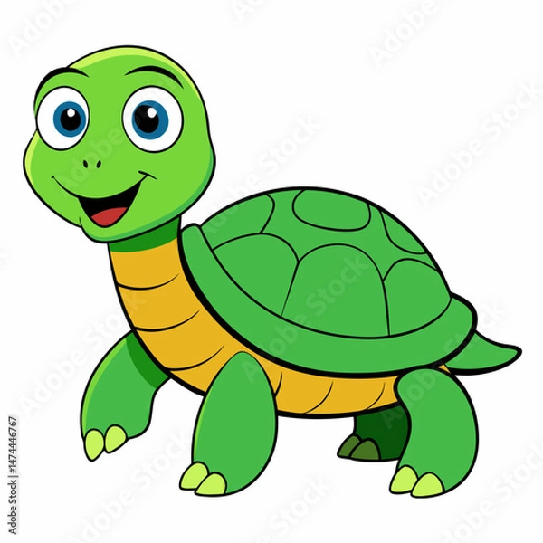 Fototapeta Emerald Sea Turtle Vector Art