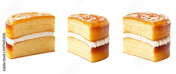 Obraz Collection of Funfetti Cake isolated on transparent png background. Generative ai