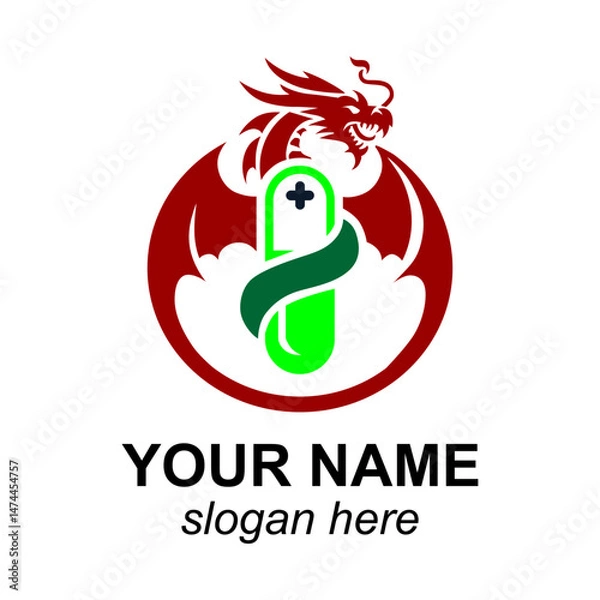 Fototapeta Dragon Medical Pharmacy Logo