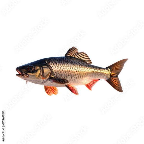 Obraz Detailed depiction of a freshwater fish, exhibiting vibrant colors and scales