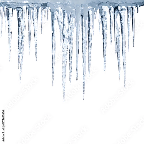 Obraz Frozen spear shape winter ice hanging decoration transparent background