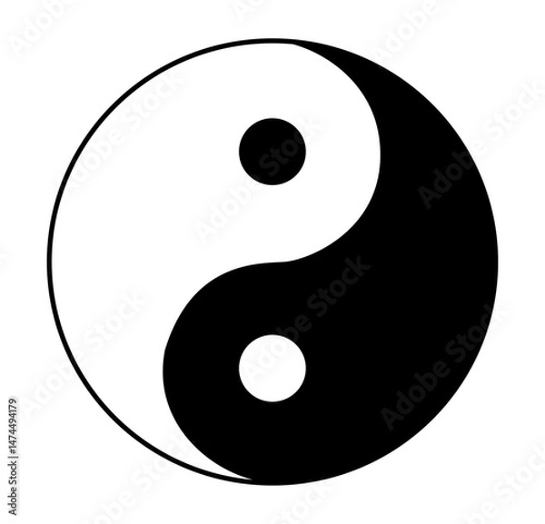 Fototapeta Yin Yang Taoism Chinese Religion Symbol Isolated Vector Illustration