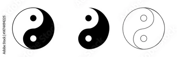 Fototapeta Yin Yang Taoism Chinese Religion Symbol Isolated Vector Illustration