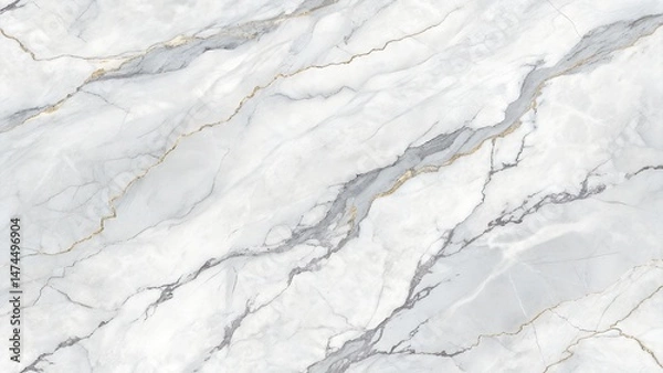 Fototapeta  Elegant Seamless White Marble Texture with Subtle Gray Veins – Realistic Stone Background for Interior Flooring and Luxury Wall Design
