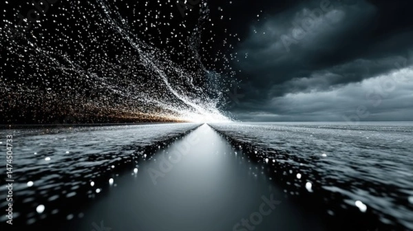 Fototapeta abstract background that represents the limitless possibilities and horizons of it technology in the future pushing the boundaries of innovation,stock photo