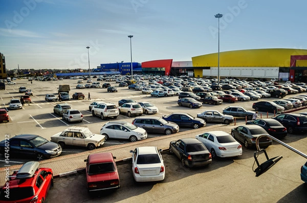 Obraz Car parking in the supermarket complex