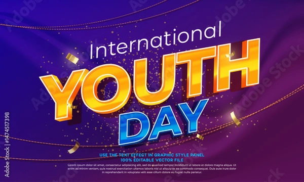 Obraz Youth day text effect with luxury background