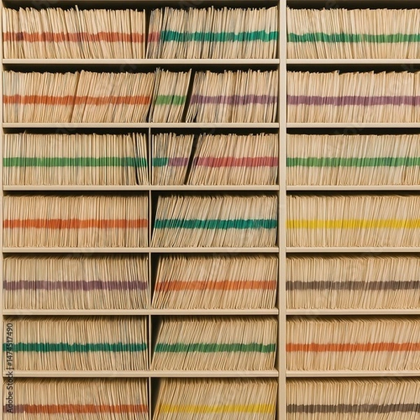 Obraz medical record charts on shelve sorted alphabetically