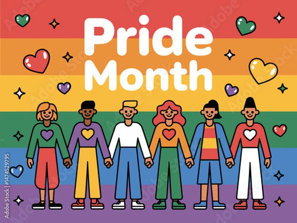 Fototapeta pride month flag, happy pride month, gay pride month, lgbt, happy pride, pride flag, month flag, pride flag, flag pride, gay, national pride day, american pride month, pride flag with blank space, rai