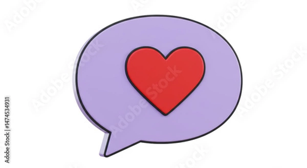 Obraz Isolated Speech Bubble with Heart