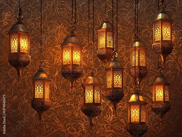 Fototapeta Eid Mubarak: Beautiful Background for the Blessed Day