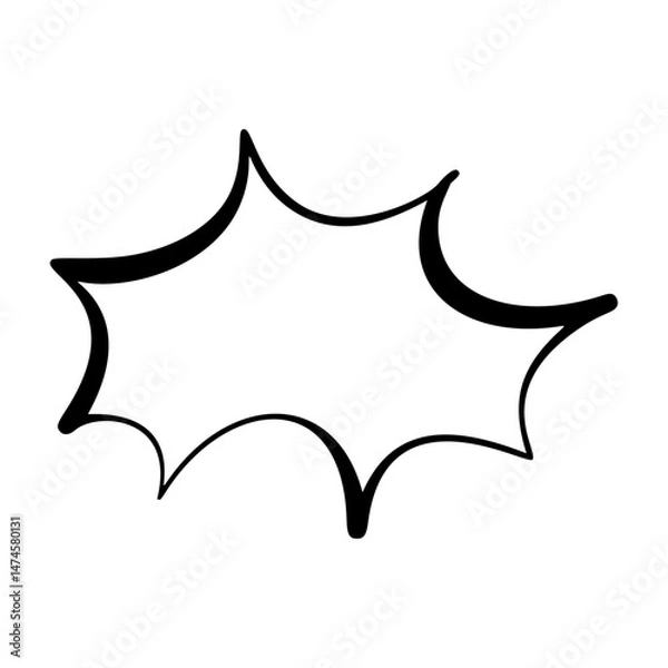 Obraz Doodle comic text in pop art speech balloons. Cartoon chat frames with burst dialog clouds. Flat vector illustration isolated on white background