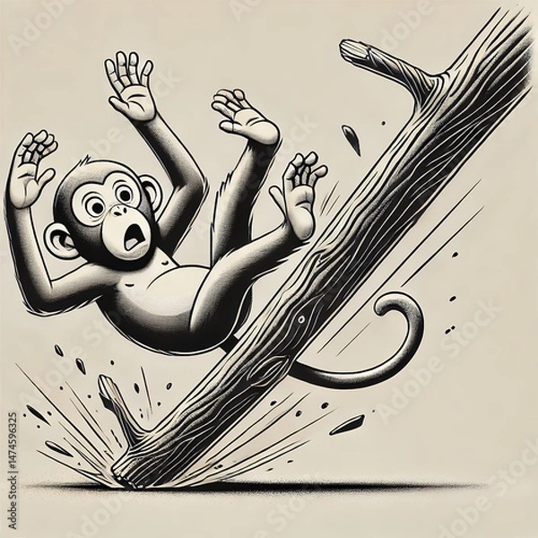 Fototapeta Even Monkeys Fall from Trees