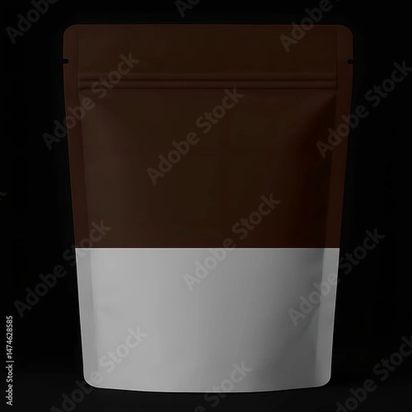Obraz Minimal stand-up coffee pouch mockup on black background