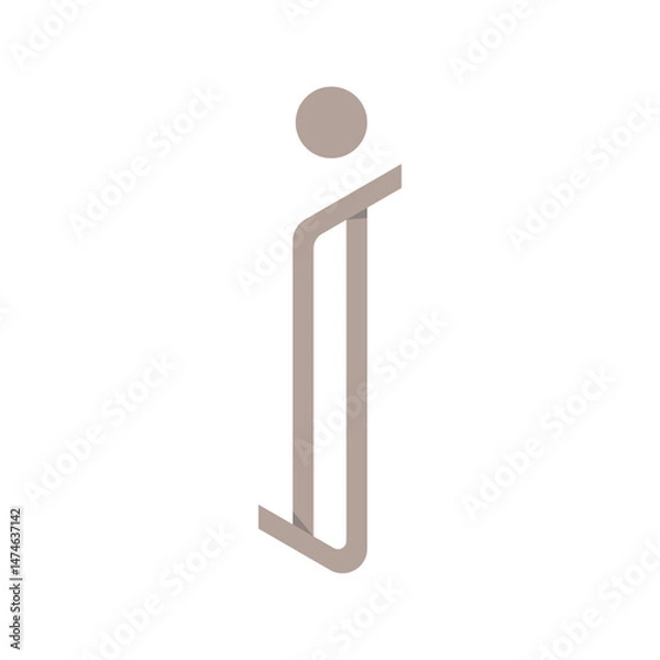 Fototapeta modern stylish of initial I Letter logo design vector graphic concept