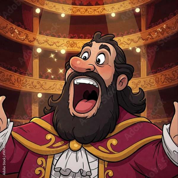 Fototapeta opera singer caricature