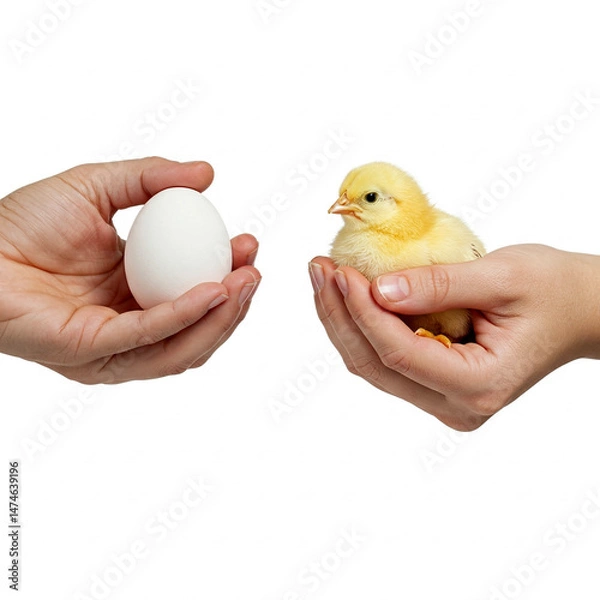Fototapeta egg and chicken in hands