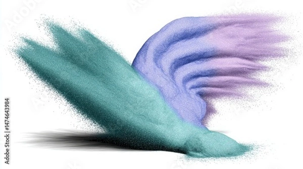 Fototapeta Vibrant Splashes of Colored Powder Creating Artistic Patterns in Motion on White Background
