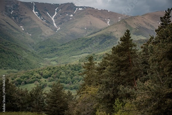 Fototapeta mountain landscape with clouds