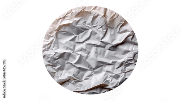 Fototapeta Crumbled Paper Abstract: A detailed overhead shot captures the intricate textures and shadows of a single, crumpled sheet of paper, highlighting the contrast and abstract nature of the material.