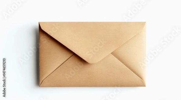 Fototapeta Brown paper envelope on white background.