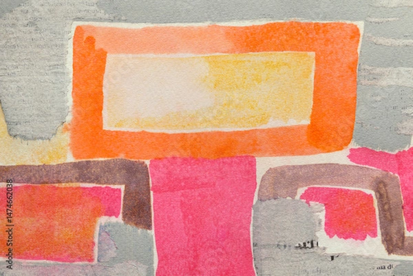 Fototapeta Colorful watercolor spots on paper, abstract background