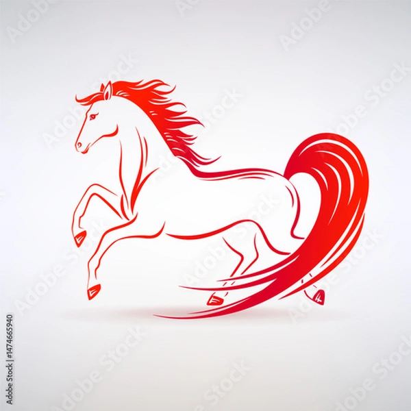 Obraz Stylized Red Horse