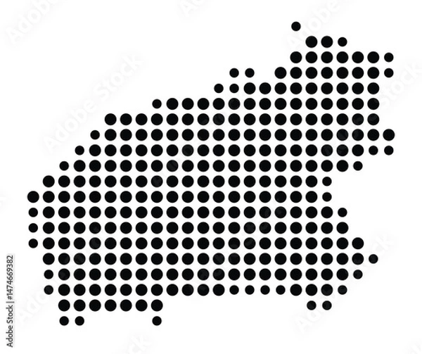 Fototapeta Symbol Map of the city Beverstedt (Niedersachsen, Germany) showing the city with a pattern of just a few black dots