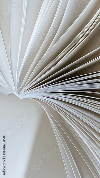 Fototapeta Abstract paper pages curving and layering in soft light