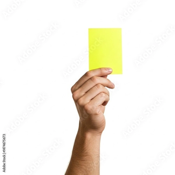 Obraz referee hand holding a yellow card