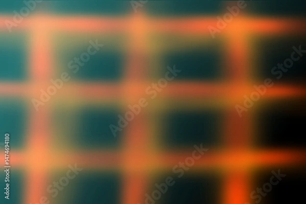 Obraz Abstract background in dark blue and black with orange, heavily blurred rectangles.