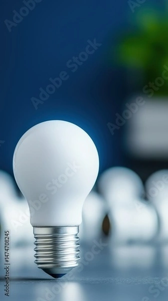 Fototapeta Classic light bulb illuminating a tabletop creating warmth and ambiance in a cozy setting