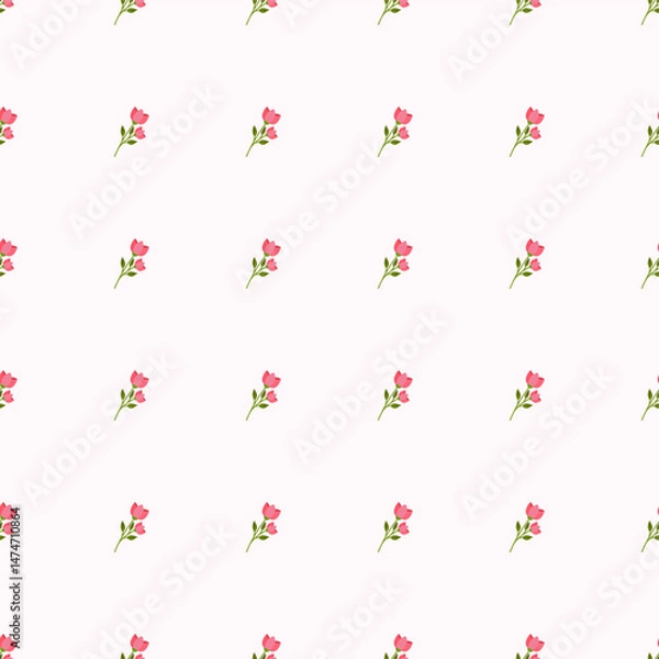Obraz Seamless floral pattern. Idea for fabric, tablecloth pattern, wrapping paper, gift paper. Print ditsy. Motives are scattered randomly. Flower pattern background. cute pattern.