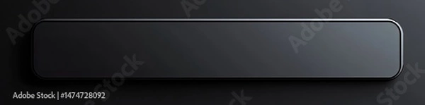 Fototapeta Rectangular black button on dark background