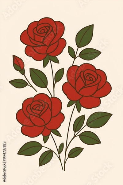 Fototapeta pattern with roses