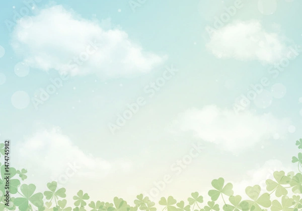 Fototapeta 緑と空のフレーム