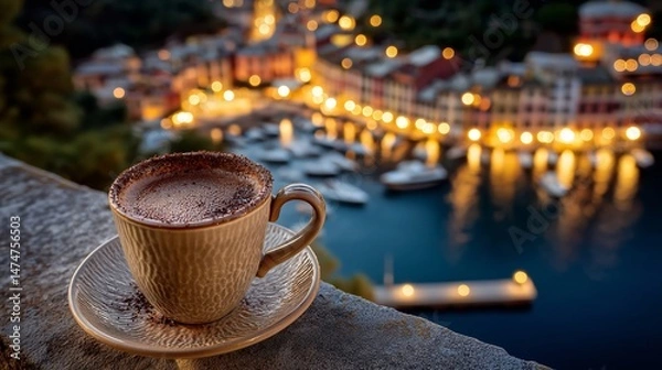 Obraz Romantic coffee moment.Based on Generative AI