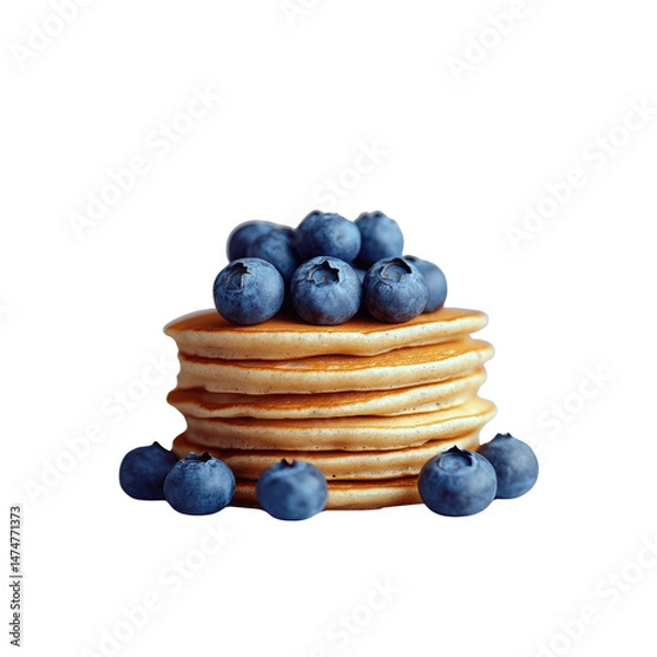 Obraz Stack of Pancakes Topped with Fresh Blueberries