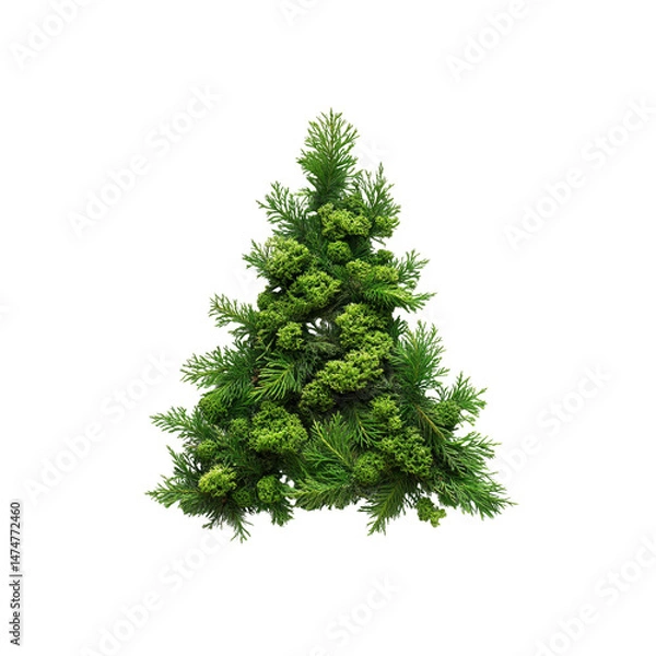 Obraz Lush Green Christmas Tree Arrangement - Isolated on Transparent Background