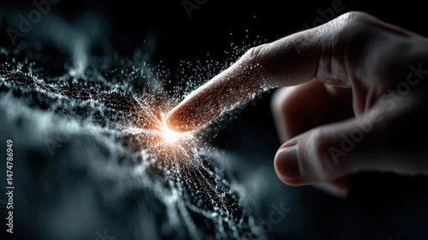 Fototapeta woman hand touching the metaverse universe data science digital transformation conceptual for next generation technology era data science,stock photo