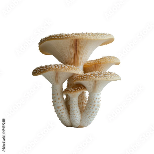 Obraz Cluster of Delicate Honey Mushrooms on Transparent Background