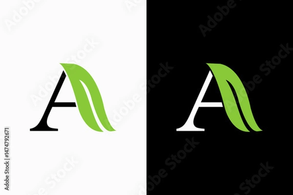 Obraz Letter A Leaf Vector Logo Premium 