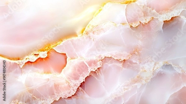 Fototapeta Elegant Pink and Gold Onyx Marble Texture: A Luxurious Background Image